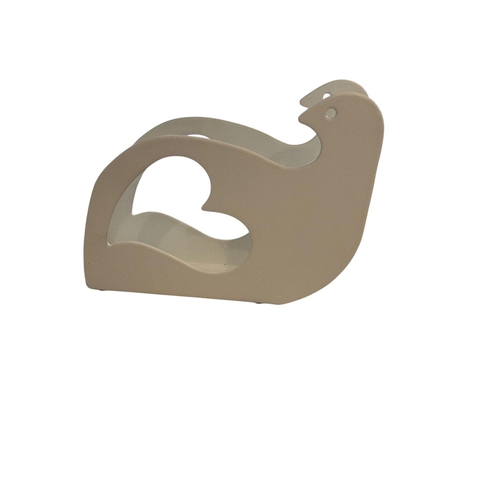 Ikea White Metal Partridge Napkin Ring With Heart